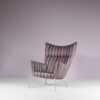 m27884 2000s Model CH445 "Wing Chair" upholstered in Kvadrat Maharam by Paul Smith / Hans J. Wegner / Carl Hansen & Son, Denmark