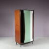 m27725-6 1950s Wooden cabinet with coloured metal sliding doors Willy van der Meeren Tubax, Belgium