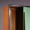 m27725-6 1950s Wooden cabinet with coloured metal sliding doors Willy van der Meeren Tubax, Belgium