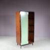 m27725-6 1950s Wooden cabinet with coloured metal sliding doors Willy van der Meeren Tubax, Belgium