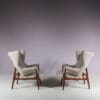 m27917 1950s (1956) Pair of early model "Fiorenza" chairs / Franco Albini / Arflex, Italy